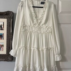 Elegant White Ruffle Dress
